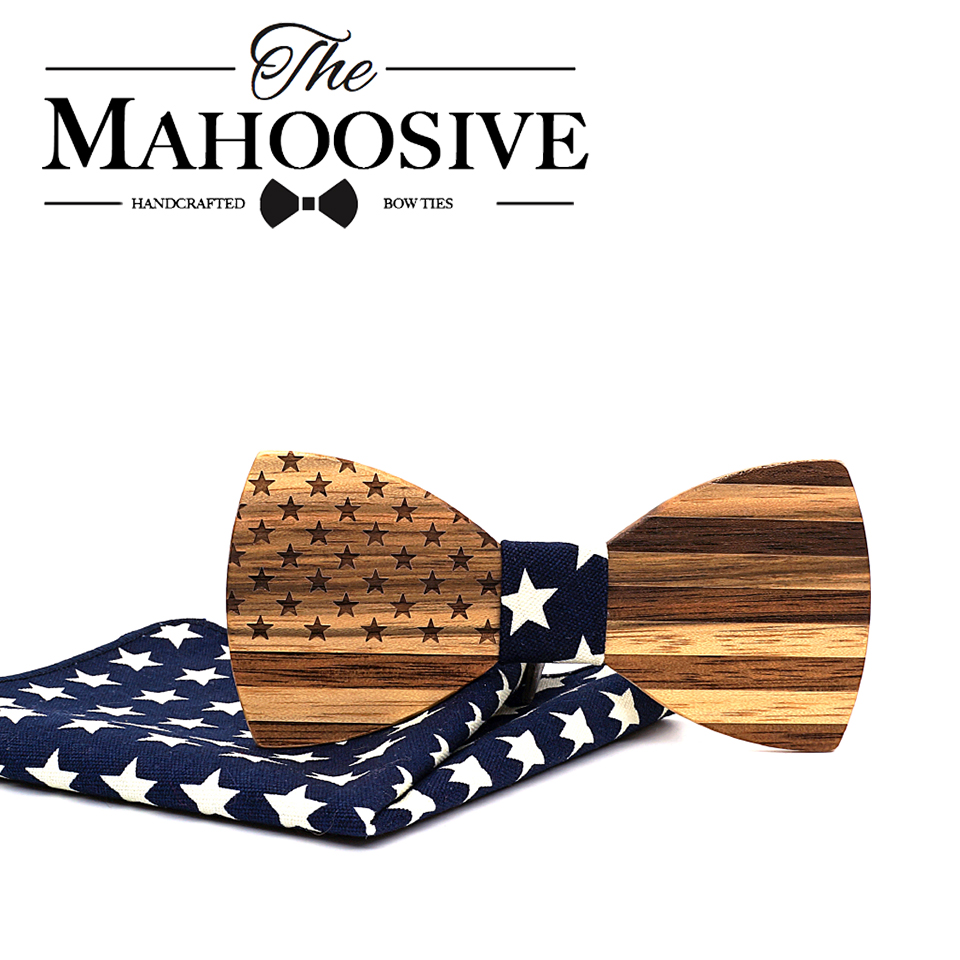 Women Accessories Usa - Mahoosive Walnoot Houten Vlinderdassen Voor Mannen