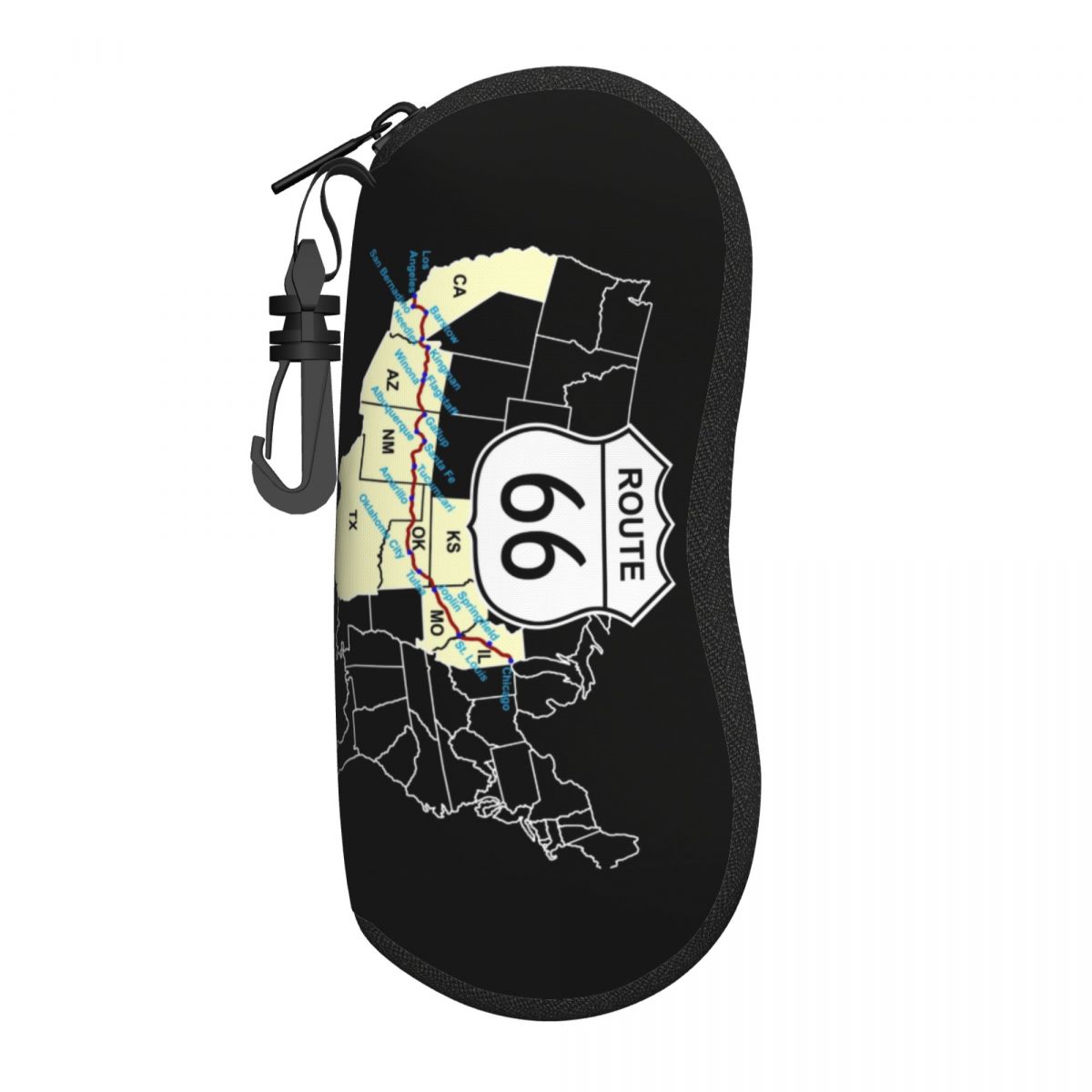Women Accessories Usa - Aangepaste Route 66-kaart Shell brillenkoker mannen