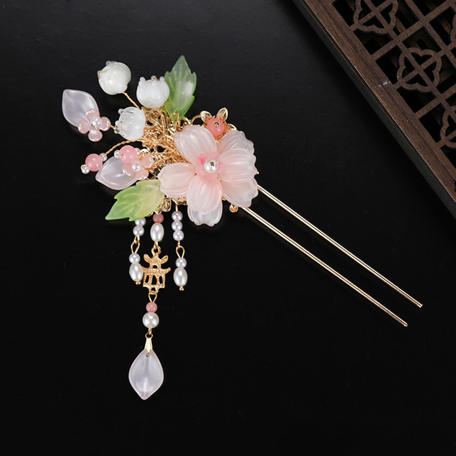 Pearl Hair Pin - Elegante Roze Bloem Haarspelden Retro Chinese