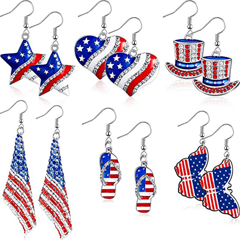 Women Accessories Usa - Amerikaanse vlag oorbellen VS drop oorbellen