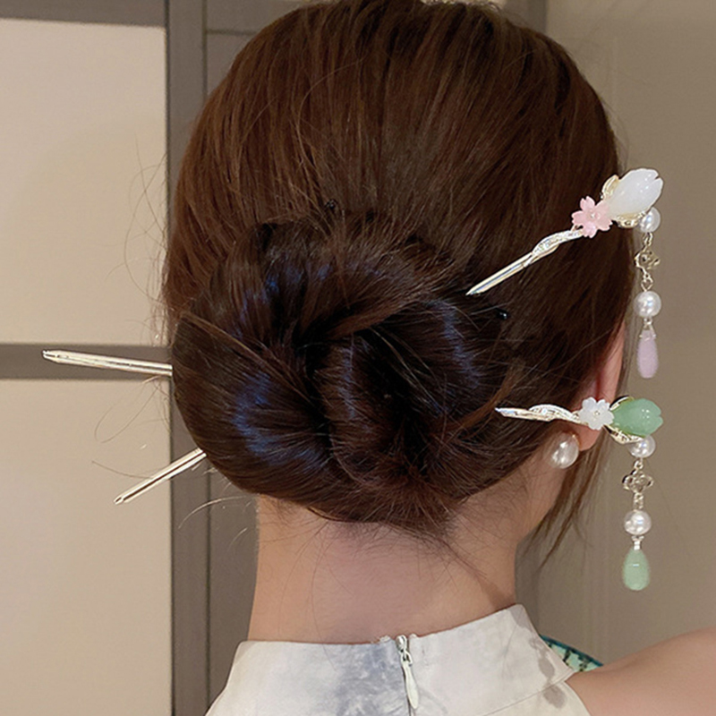 Pearl Hair Pin - Vintage bloem parel kwastje haarspeld voor