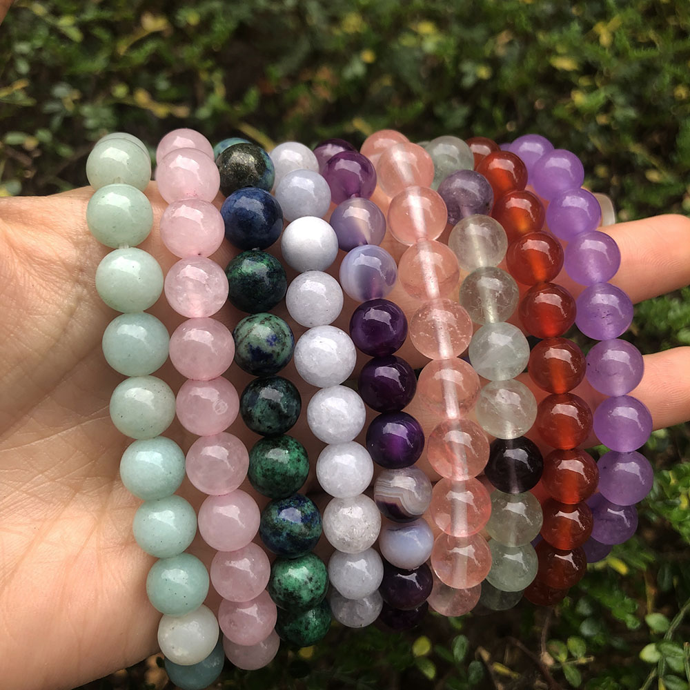 Women'S Affordable Accessories - 5 stuks 8mm groene dongling amethist