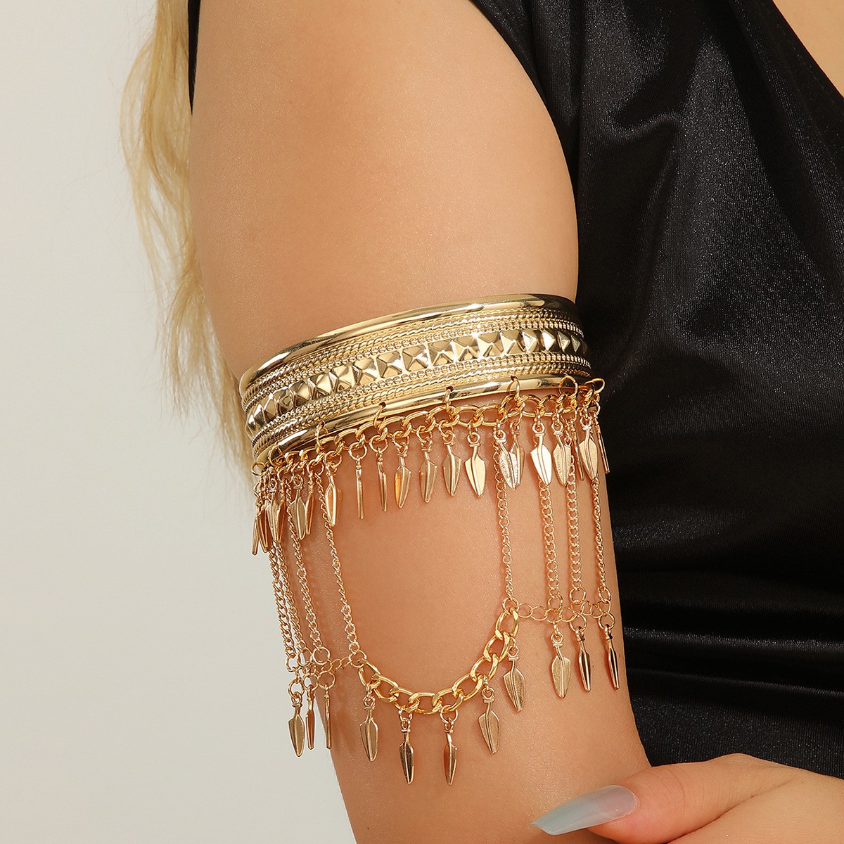 Women'S Egyptian Accessories - Trendy Egyptische gouden metalen muntblad ketting