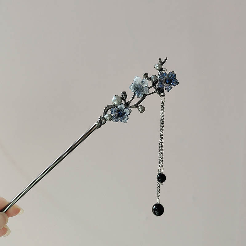 Pearl Hair Pin - Klassieke Haarstokjes Inktkleur Bloem Metalen Franje