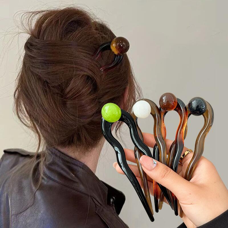 Mode gekleurde parel U-vormige - Pearl Hair Pin recensie en prijs