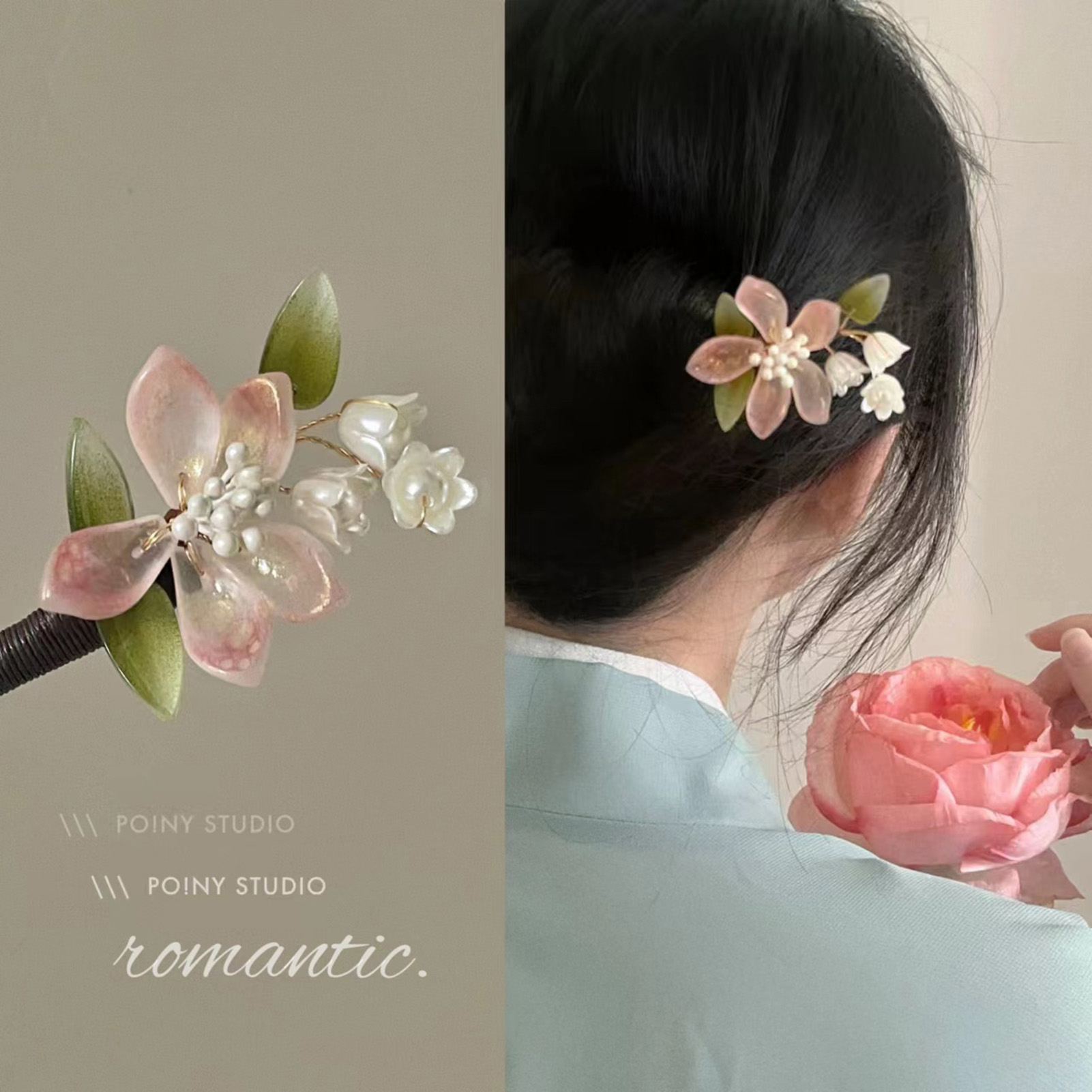 Chinese stijl bloem kwastje ha - Pearl Hair Pin recensie en prijs