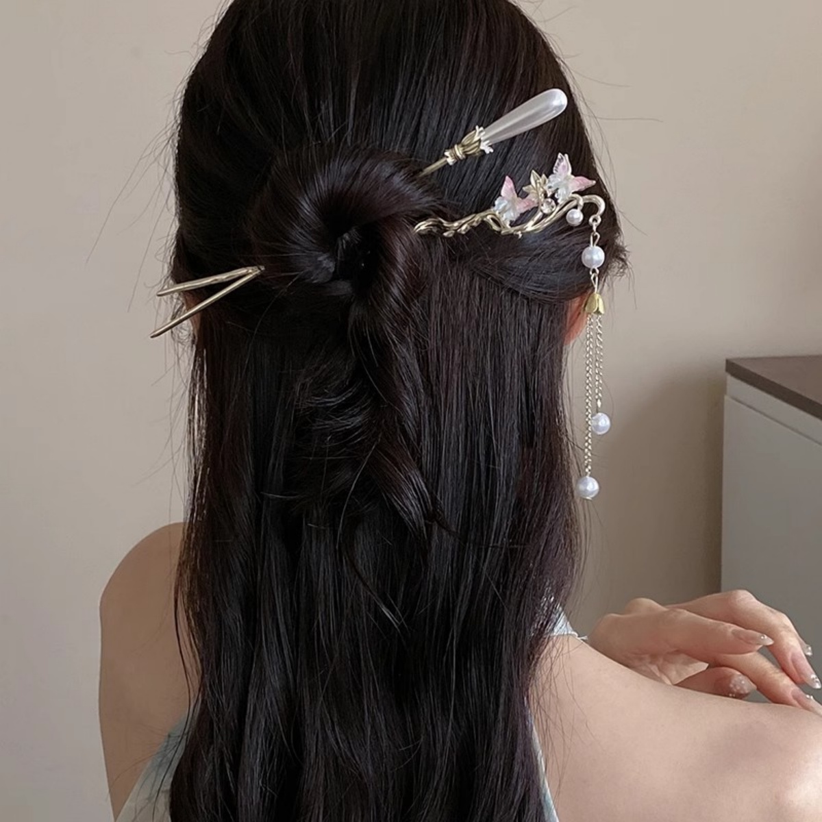2025 Nieuwe Bloem Haarspeld Vo - Pearl Hair Pin recensie en prijs