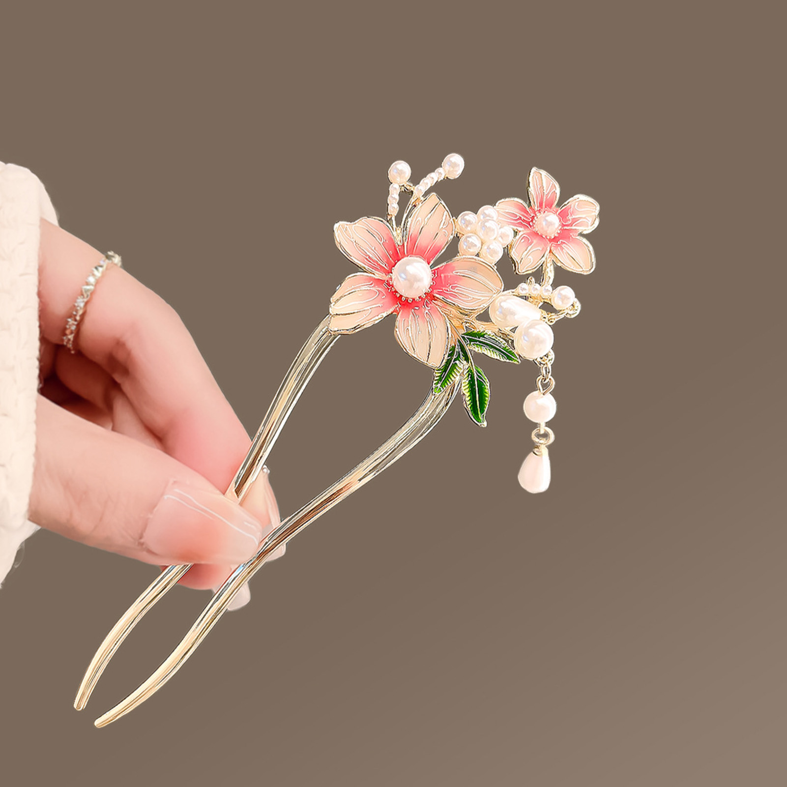 Elegante Roze Bloem Haarspeld  - Pearl Hair Pin recensie en prijs