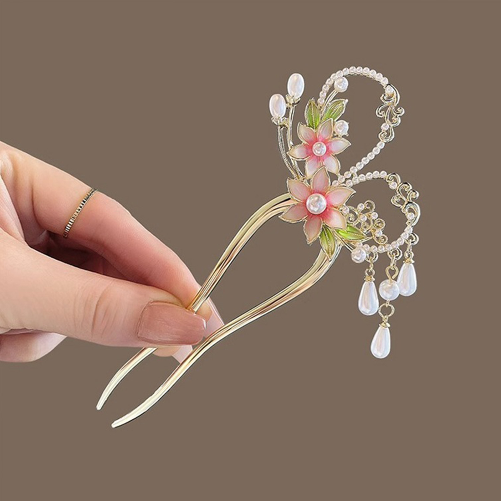 Elegante Roze Bloem Haarspeld  - Pearl Hair Pin recensie en prijs